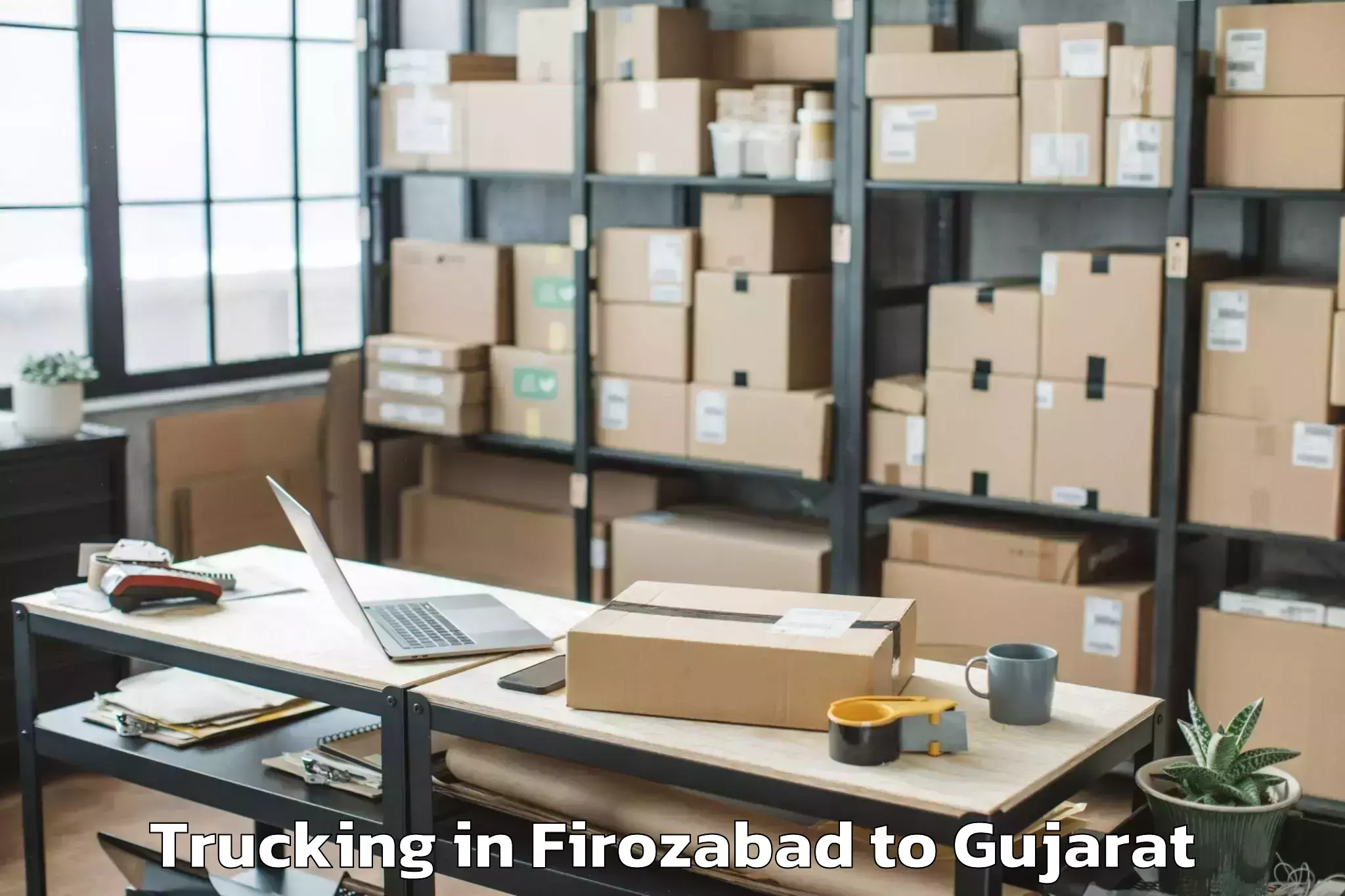 Top Firozabad to Limbdi Trucking Available